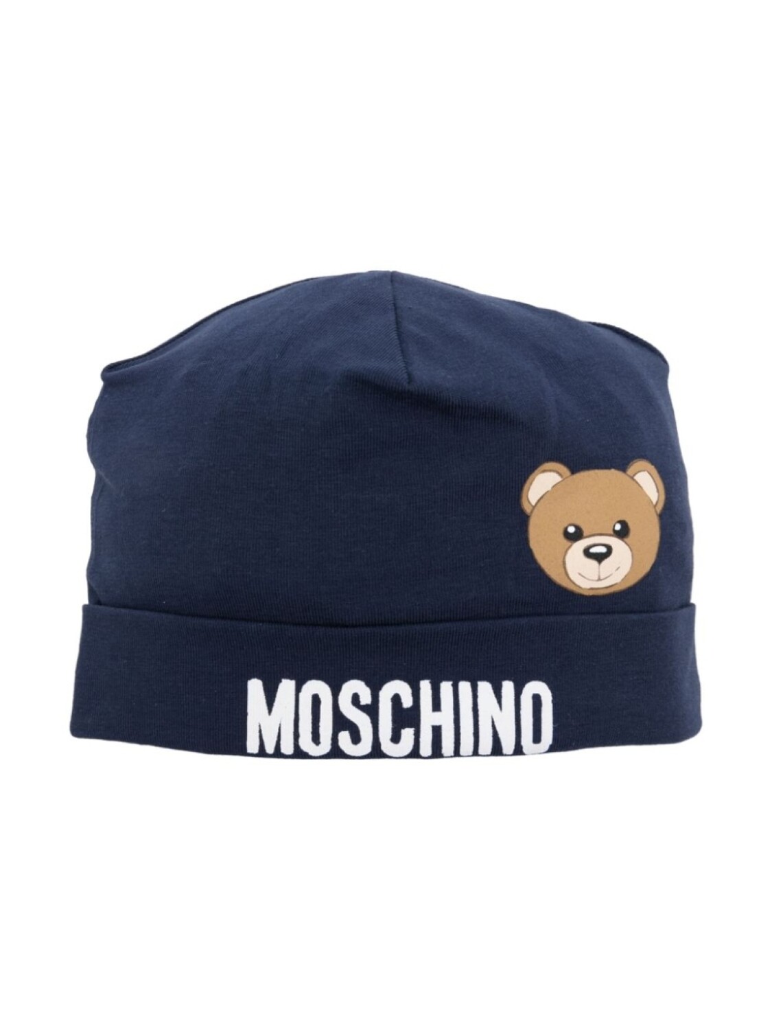 

Moschino Kids шапка бини из джерси с принтом Teddy Bear, синий