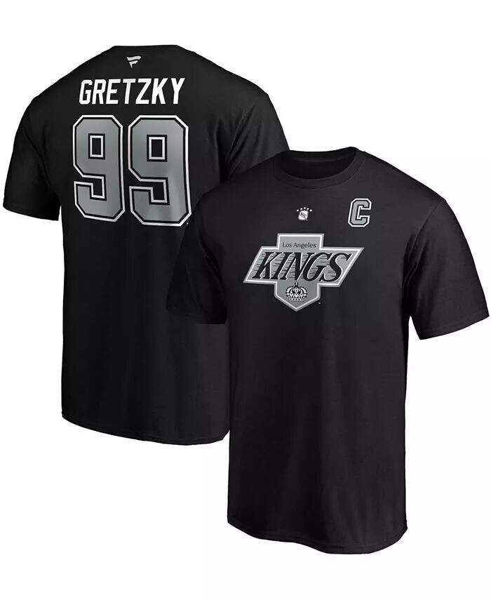 

Мужская черная футболка Уэйна Гретцки Los Angeles Kings с подлинным именем и номером игрока, вышедшего на пенсию Fanatics