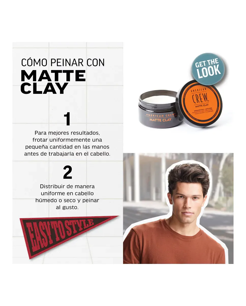 Матовая глина для укладки AC Matte Clay 85 г American Crew — фото 4