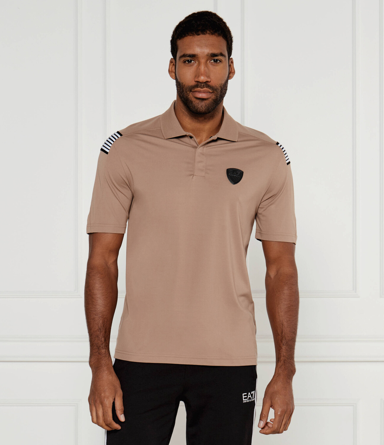 

Поло EA7 Regular Fit, бежевый