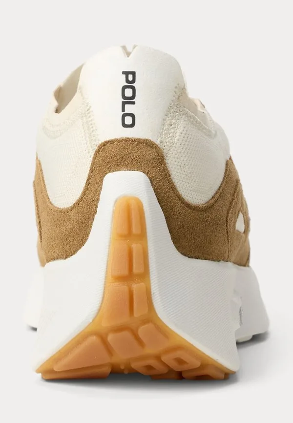 Трикотажные кроссовки boerum со вставками из замши Polo Ralph Lauren, Desert Tan/Deckwash White — фото 3