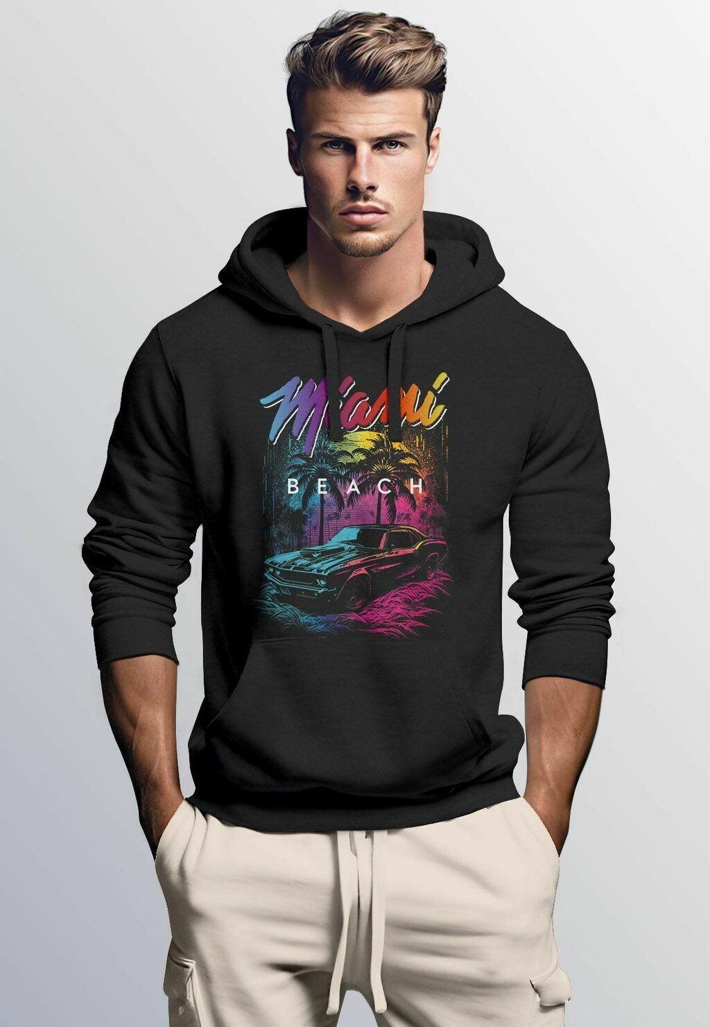 

Толстовка MIAMI BEACH USA OLDTIMER CAR PALMEN FASHION STREETSTYLE Neverless, черный