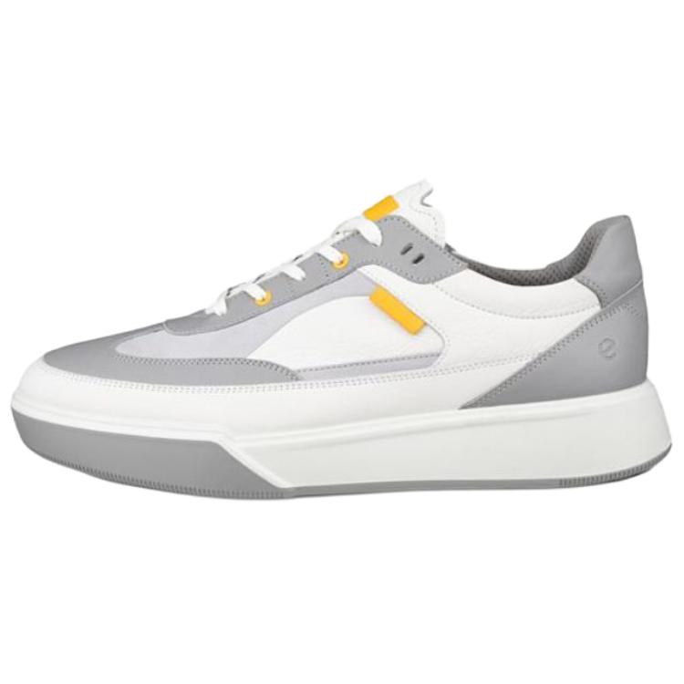 

Антискользящие износостойкие мужские повседневные кроссовки низкие серые Ecco, серо-белый