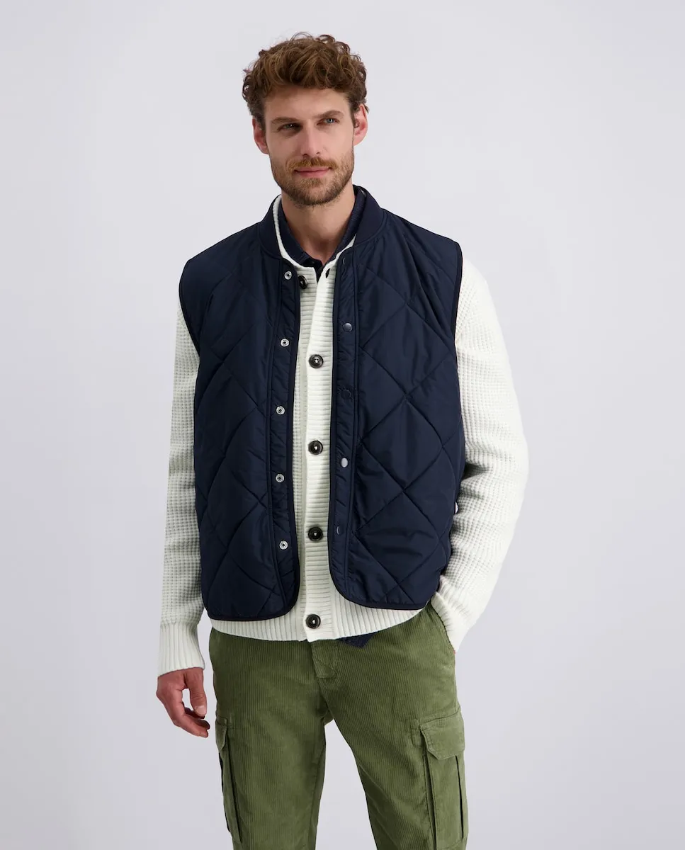 

Мужской стеганый вязаный жилет с ромбами, темно-синий Pierre Cardin