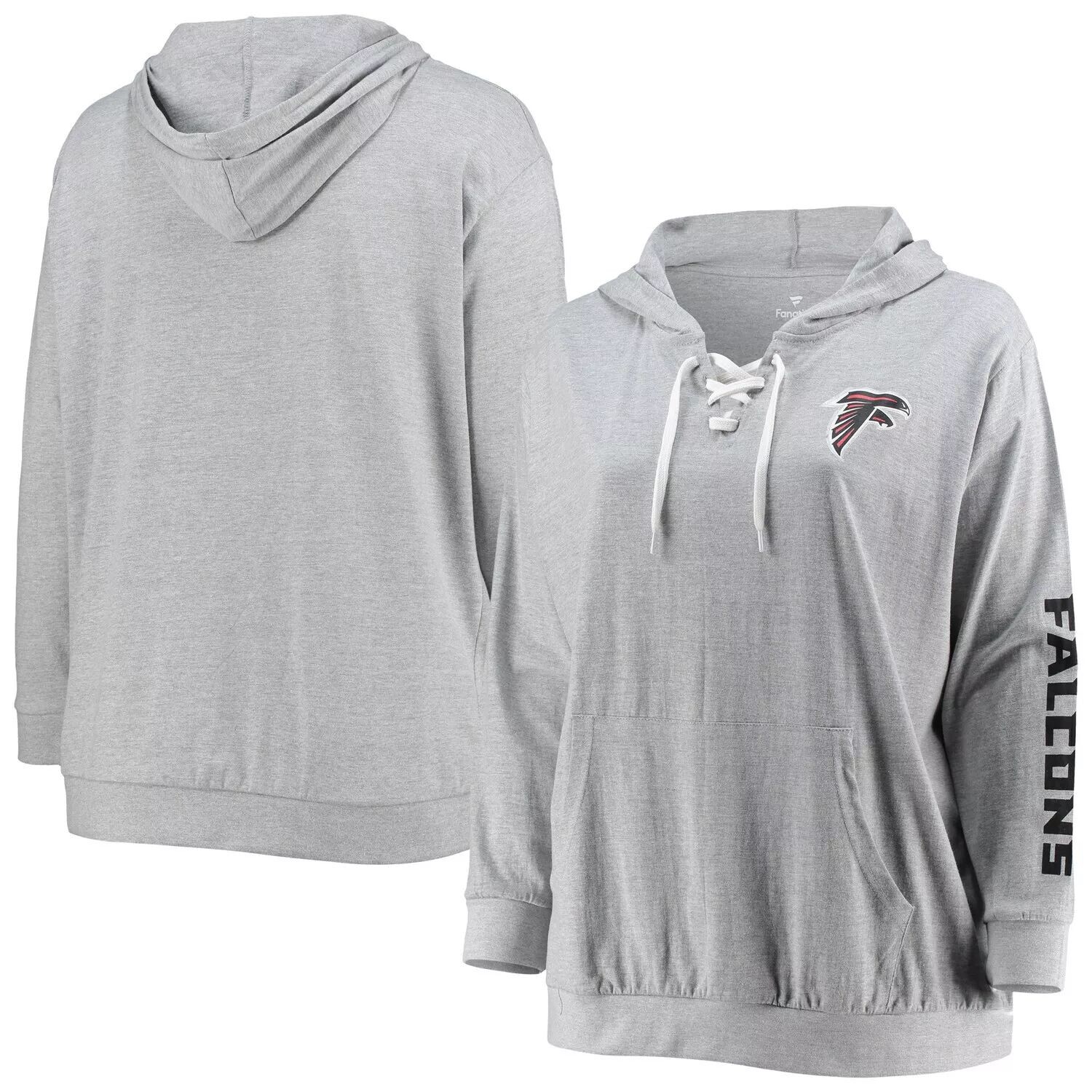 

Женский пуловер с капюшоном Fanatics серого цвета с принтом из вереска Atlanta Falcons размера плюс на шнуровке Fanatics, Серый, Женский пуловер с капюшоном Fanatics серого цвета с принтом из вереска Atlanta Falcons размера плюс на шнуровке Fanatics