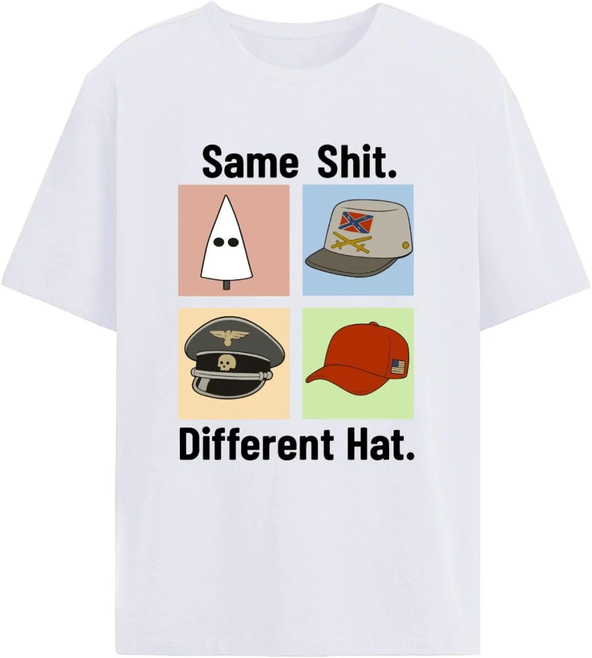 Футболка Same Shit Different Hat для женщин с принтом Generic, белый