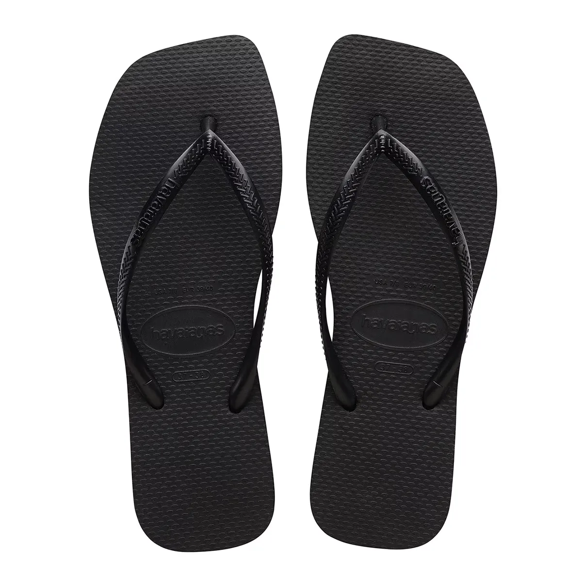 Квадратные женские шлепанцы Havaianas, чёрный