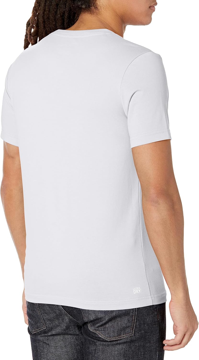 Мужская спортивная футболка Lacoste Ultra Dry XXL с логотипом, White/Kingdom — фото 2