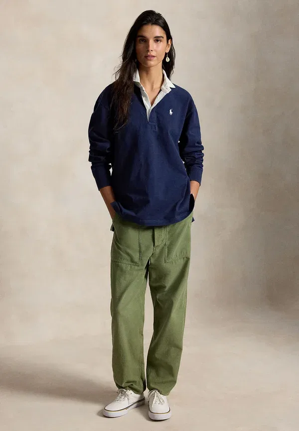 Футболка поло оверсайз из хлопка Polo Ralph Lauren, королевский синий — фото 4