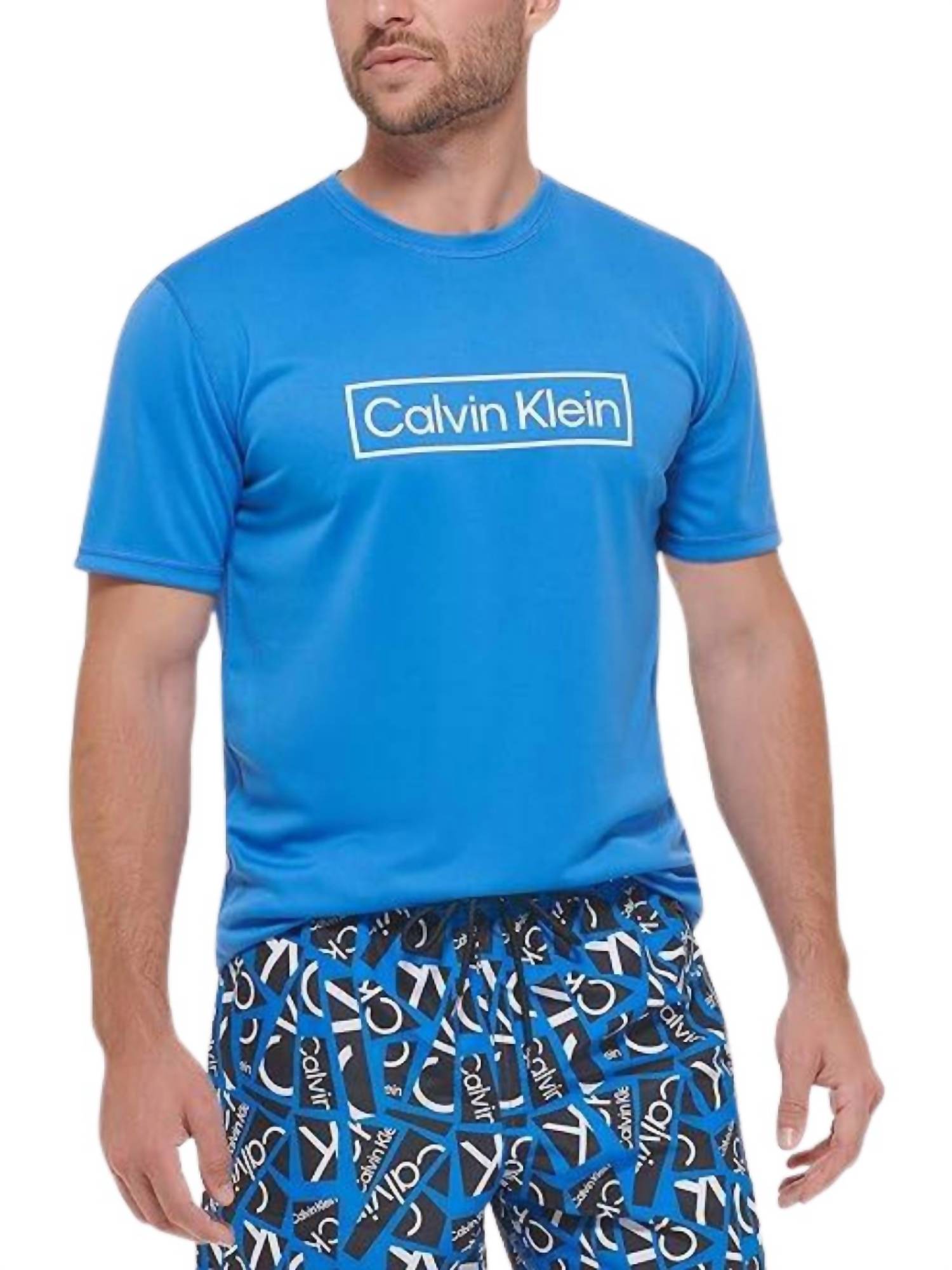 

Мужская легкая рубашка синего цвета Calvin Klein