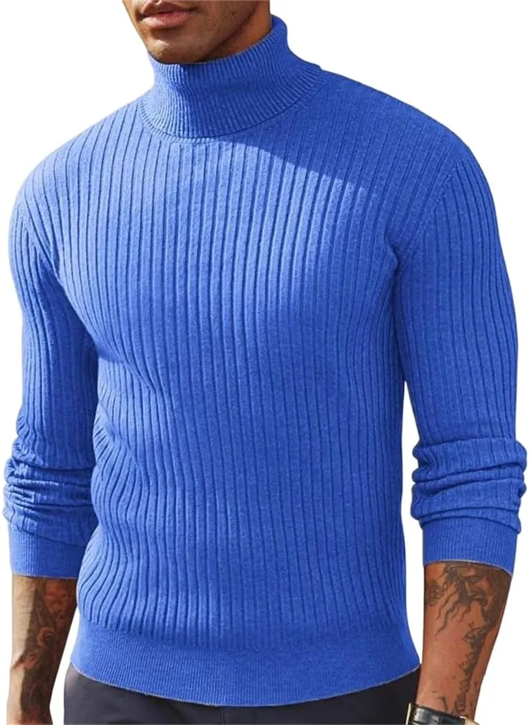 

Мужской свитер Slim Fit с длинным рукавом и высоким воротником