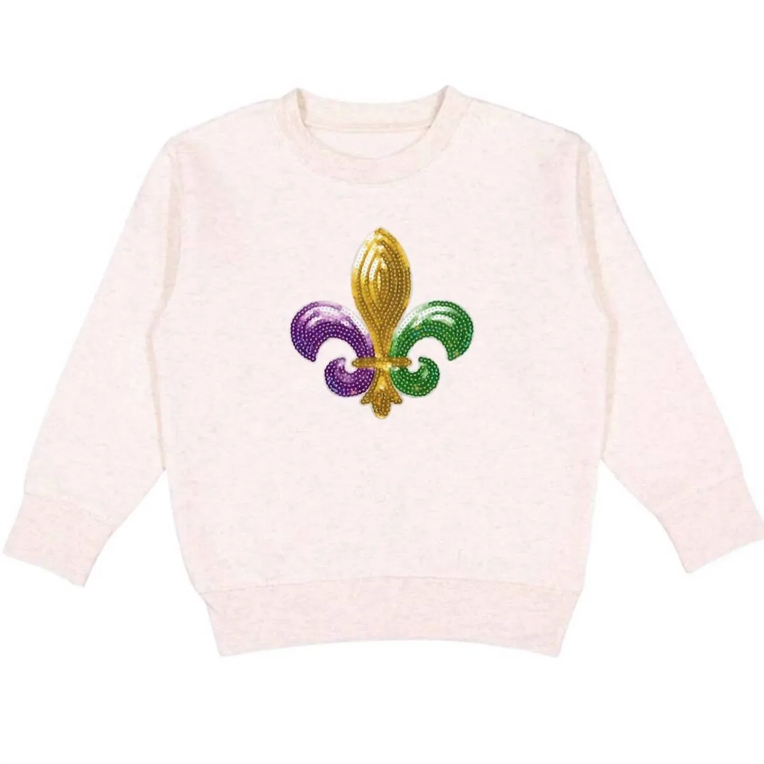 Натуральный свитшот с нашивкой Mardi Gras Fleur De Lis SWEET wink, Natural — фото 3