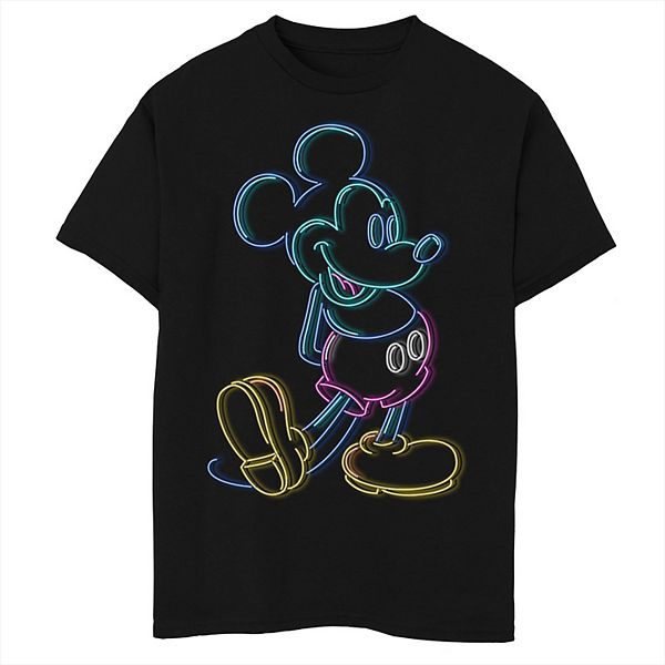 

Футболка с принтом Mickey Mouse для мальчиков 8-20 neon outline Disney