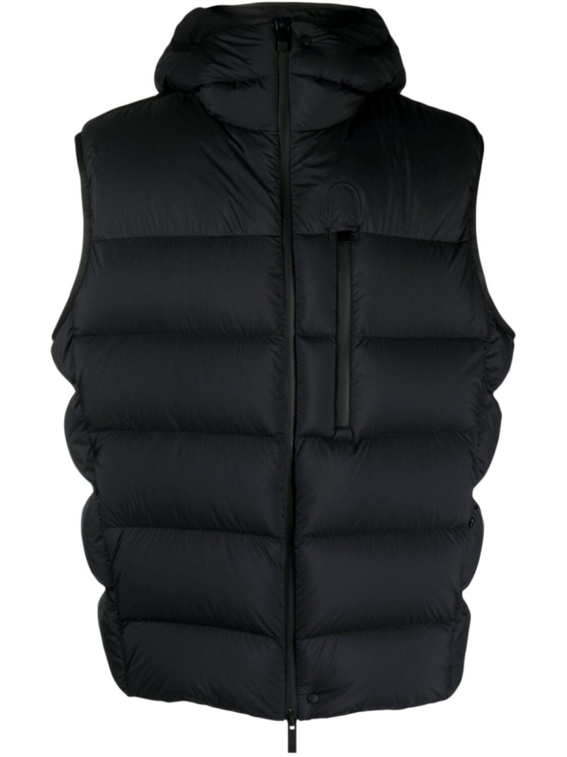 

Дутый жилет с капюшоном Moncler, черный