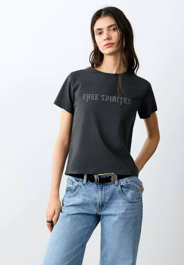 Подростковая футболка с принтом Mango Kids, Bleu Marine