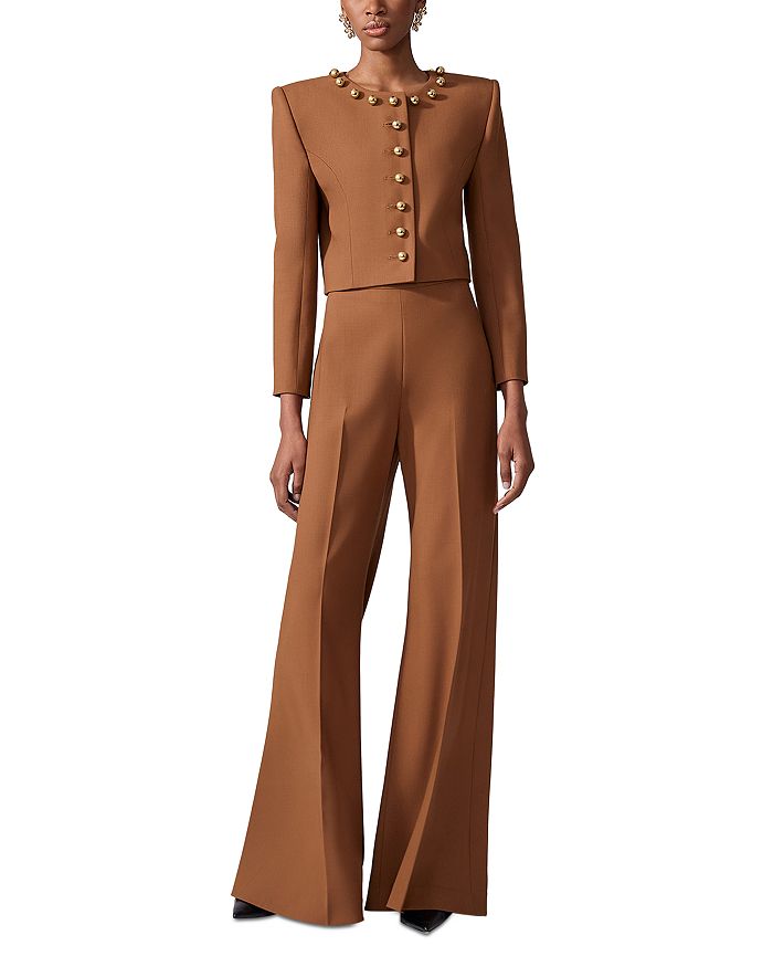 

Короткая куртка без воротника Carolina Herrera, коричневый