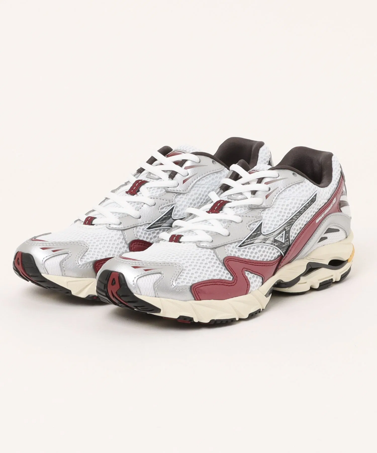 Мужские кроссовки MIZUNO WAVE RIDER 10 лёгкие бело-красные