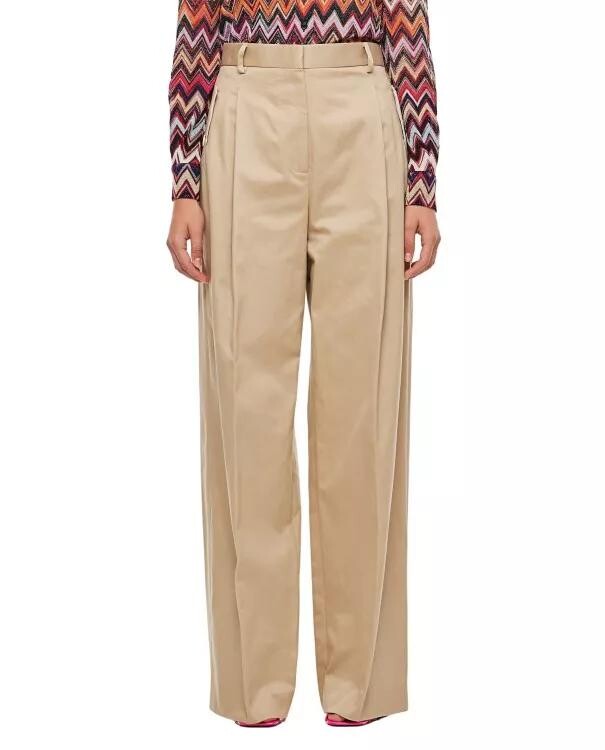 

Широкие брюки с завышенной талией Lanvin, бежевый