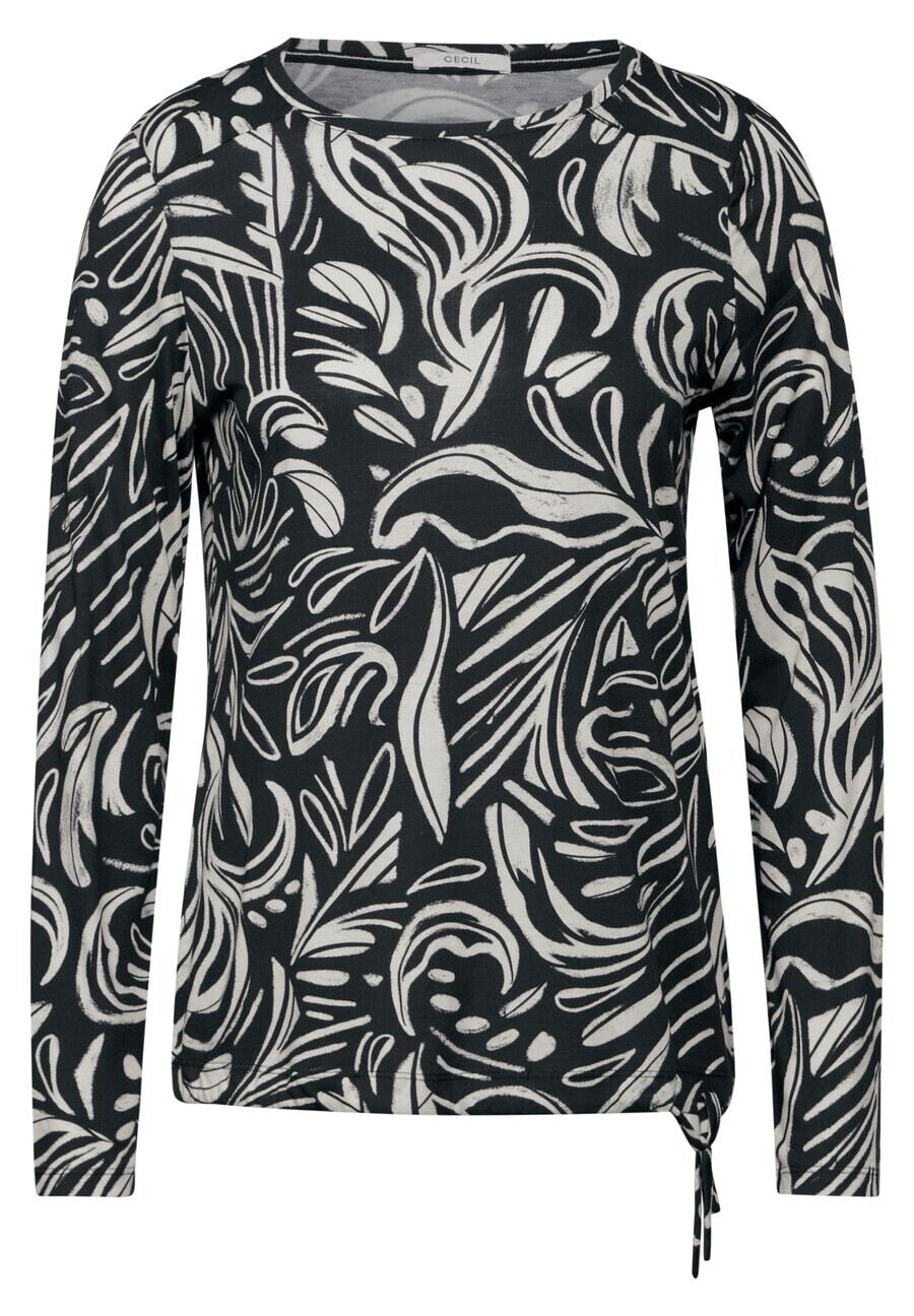 

Лонгслив CECIL Shirt, цвет grey/dark grey/black