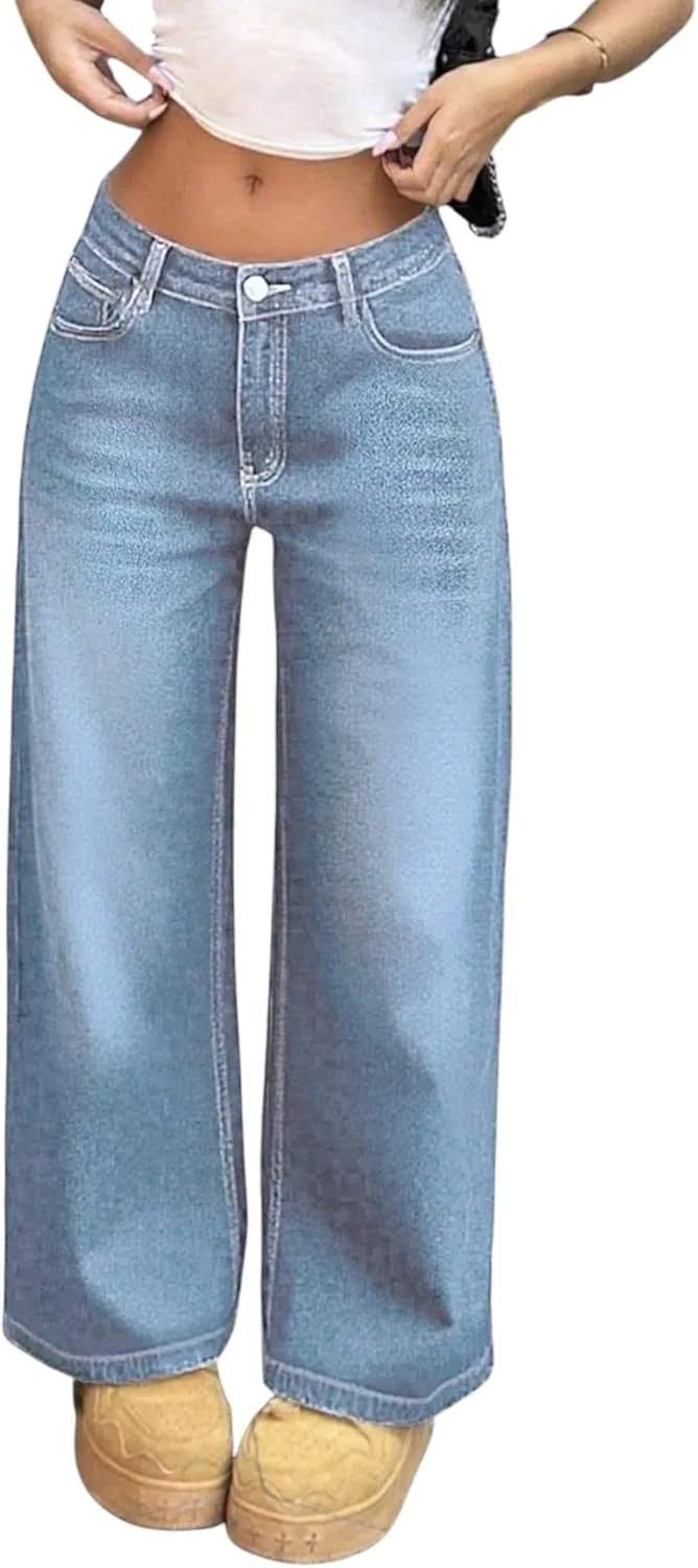 Джинсы прямого кроя, Wide Leg, Light Blue