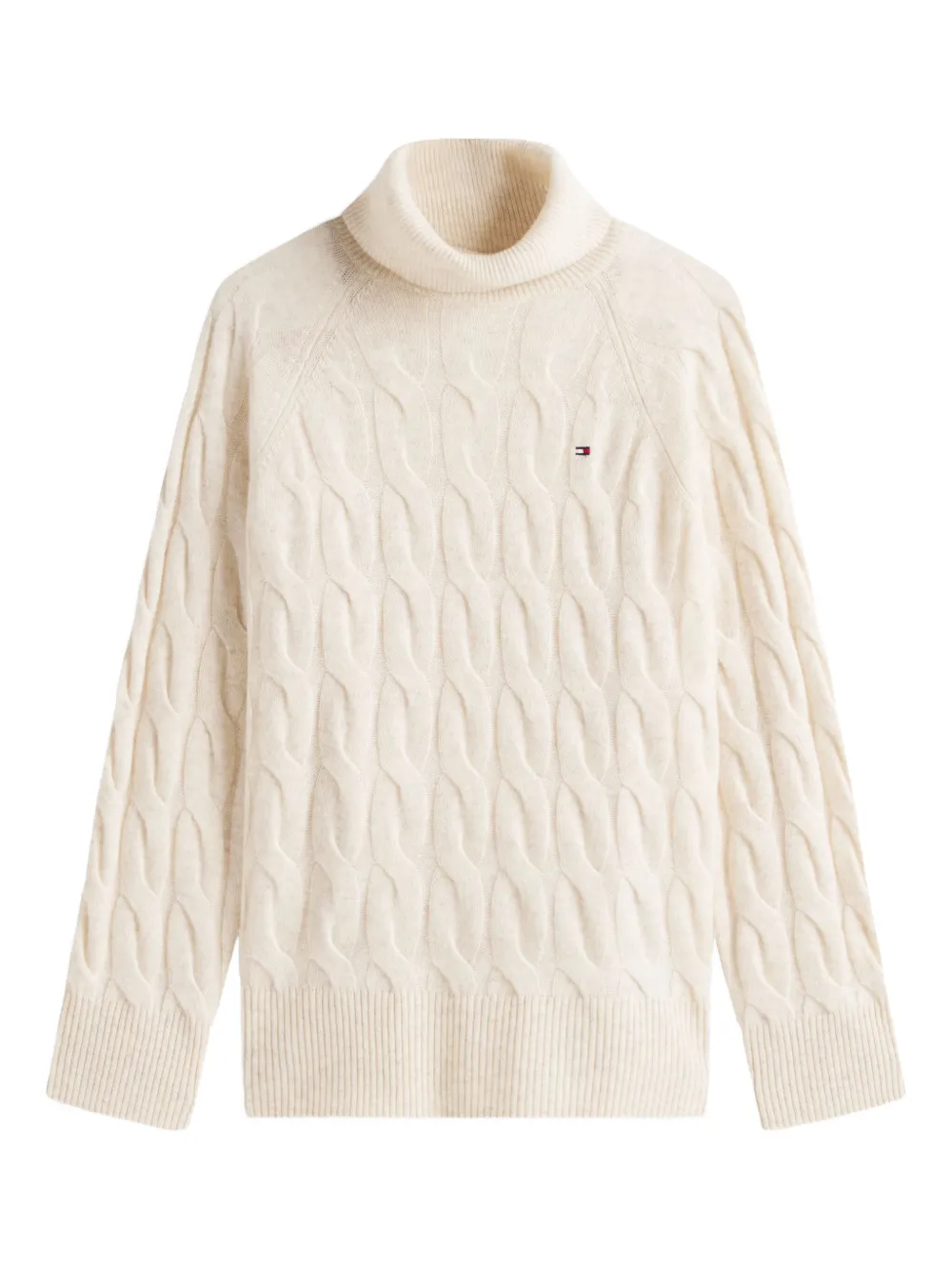 

Свитер с высоким воротом и косичками Tommy Hilfiger, бежевый