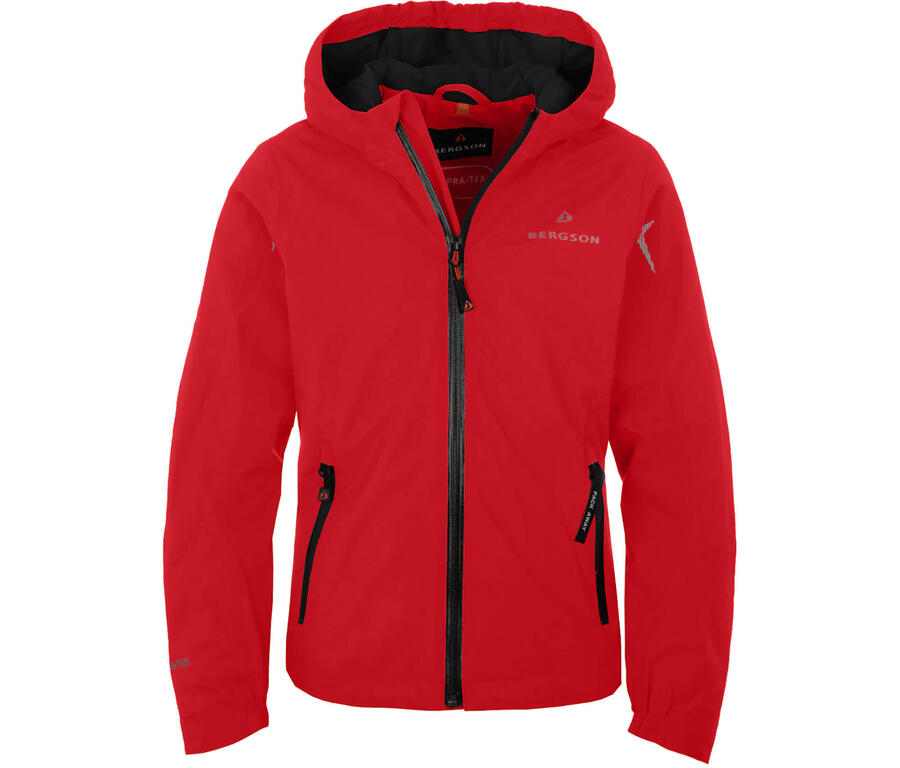 

BERGSON Легкая утепленная куртка-дождевик, водонепроницаемость 12000 мм водяного столба, красная
