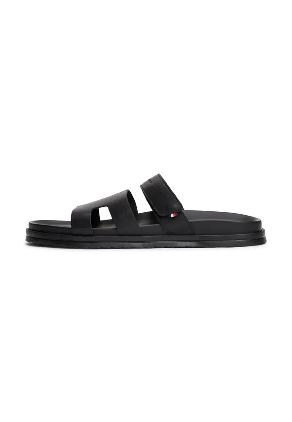 Сандалии-Мюли из высококачественной кожи с вырезами Tommy Hilfiger, Black