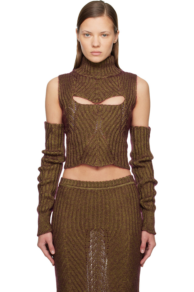 

Vivienne Westwood Коричневая блузка-корсаж «Мэри»