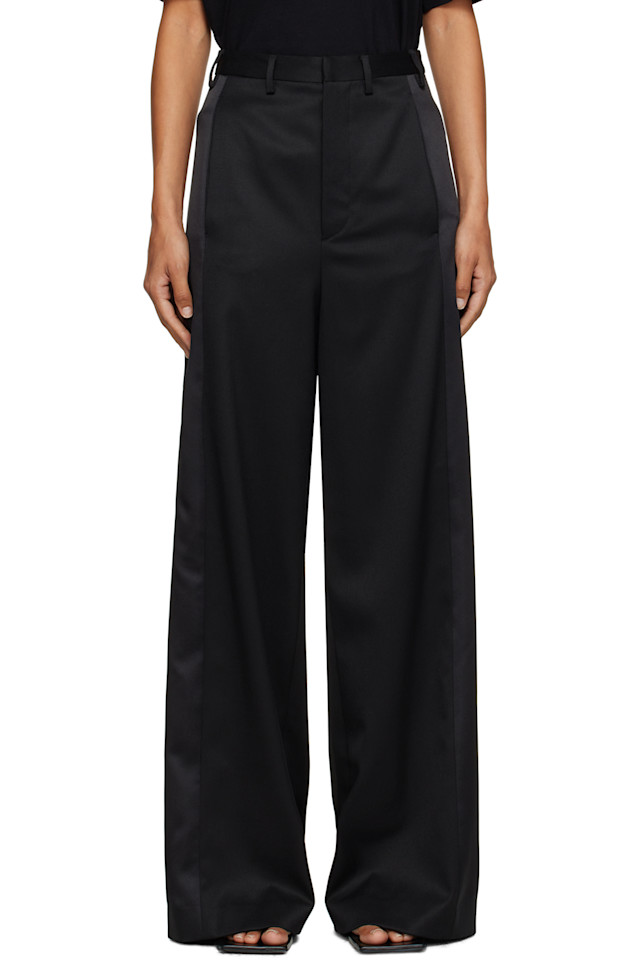 

Шерстяные брюки классического кроя Mm6 Maison Margiela, черный