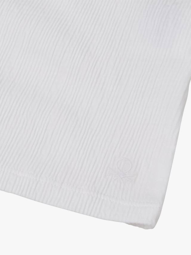 Детский топ с макраме и рюшами из хлопковой смеси Benetton, Optical White — фото 3