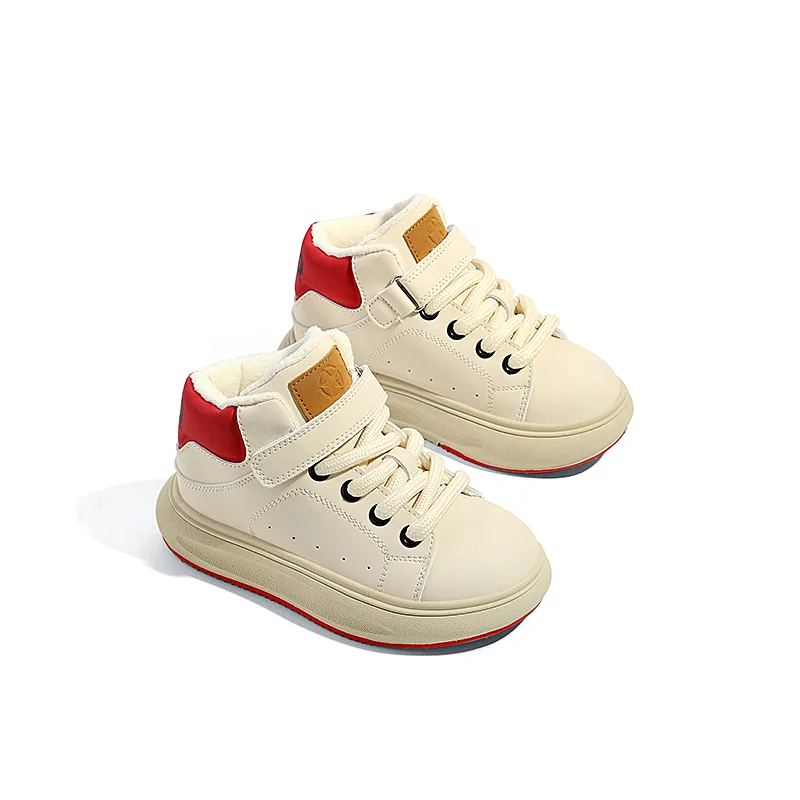 Jeep Детские скейтерские кроссовки high top бежево-красные — фото 3