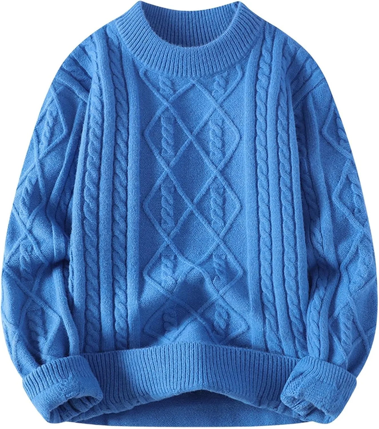 

Мужской свитер с косой вязкой