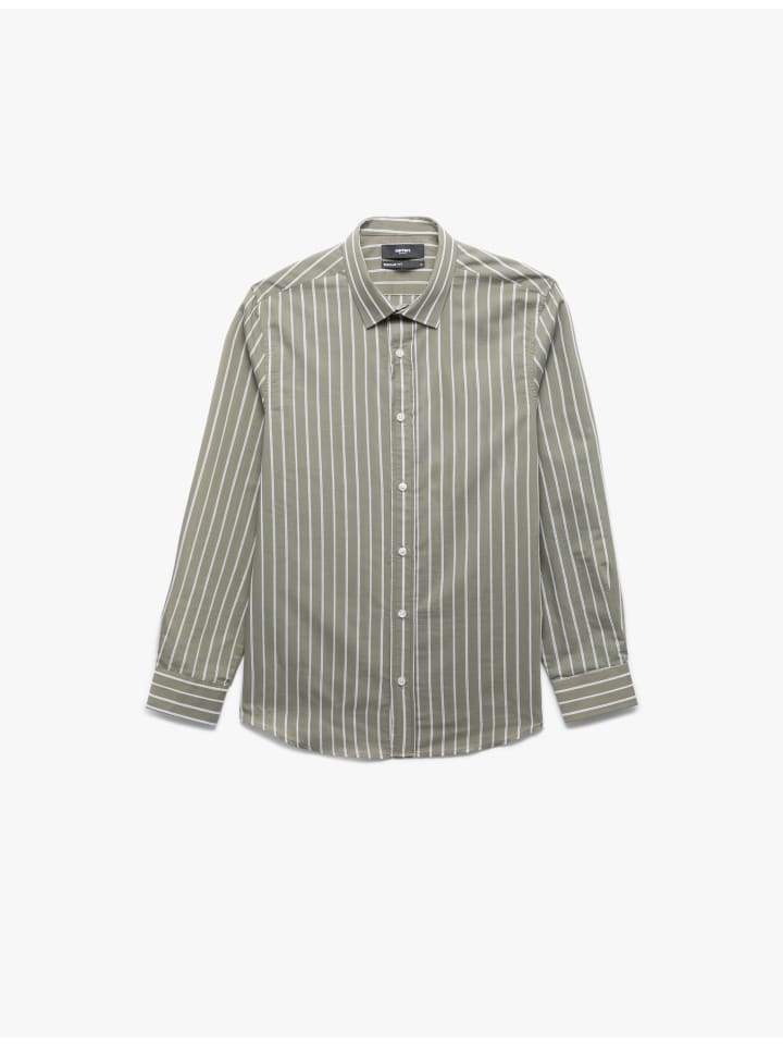 

KOTON Рубашки LS BSC в полоску цвета хаки