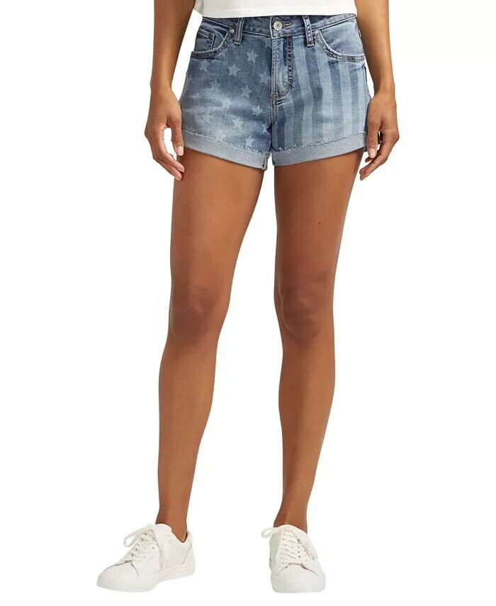 

Шорты-бойфренды Americana со средней посадкой Silver Jeans Co., синий