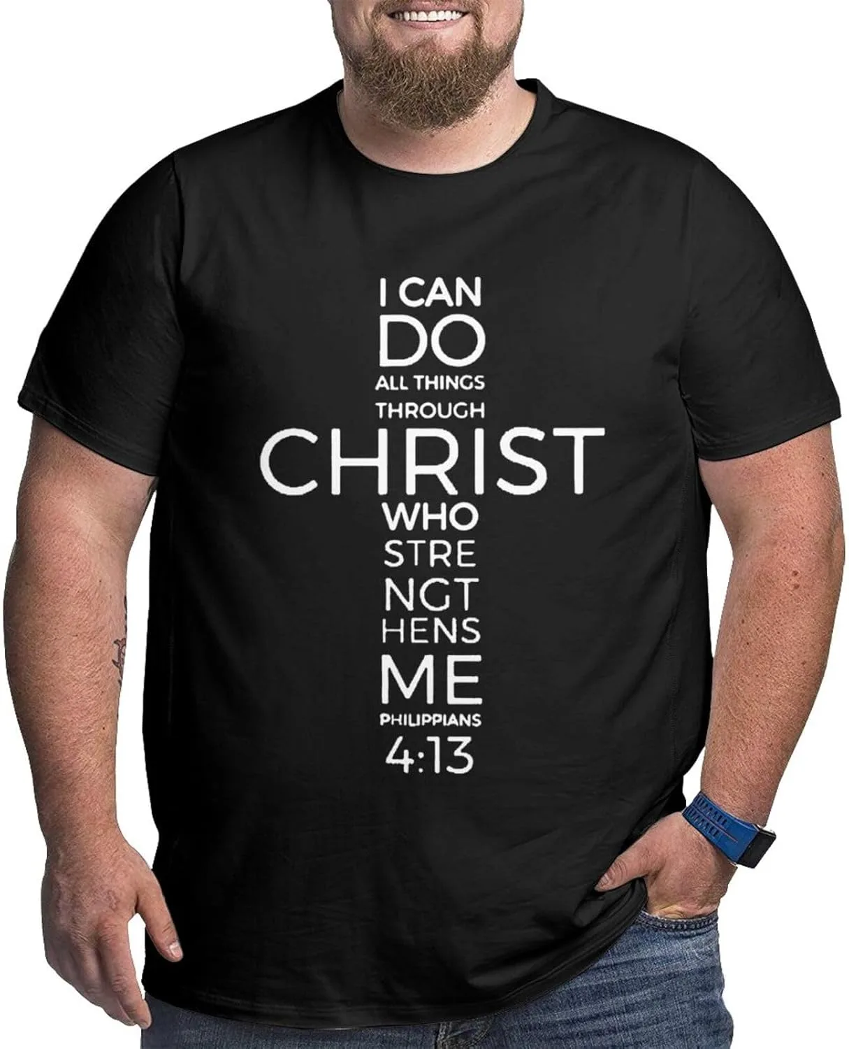 Футболка I Can Do All Things Through Christ Who Strengthens Men's, летняя, спорт