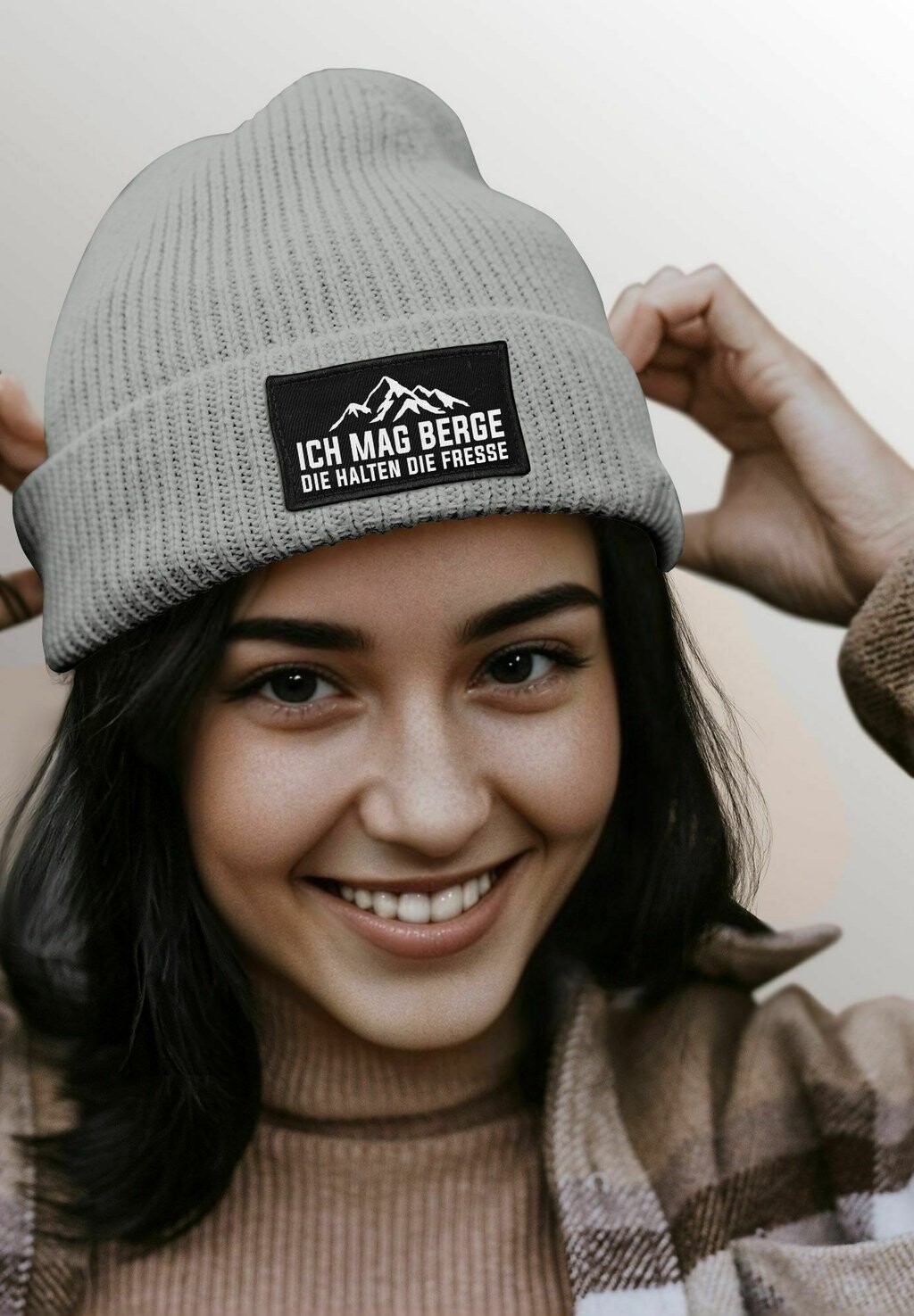 

Шапка MIT PATCH SPRUCH ICH MAG BERGE AUFDRUCK LUSTIG MoonWorks, серый