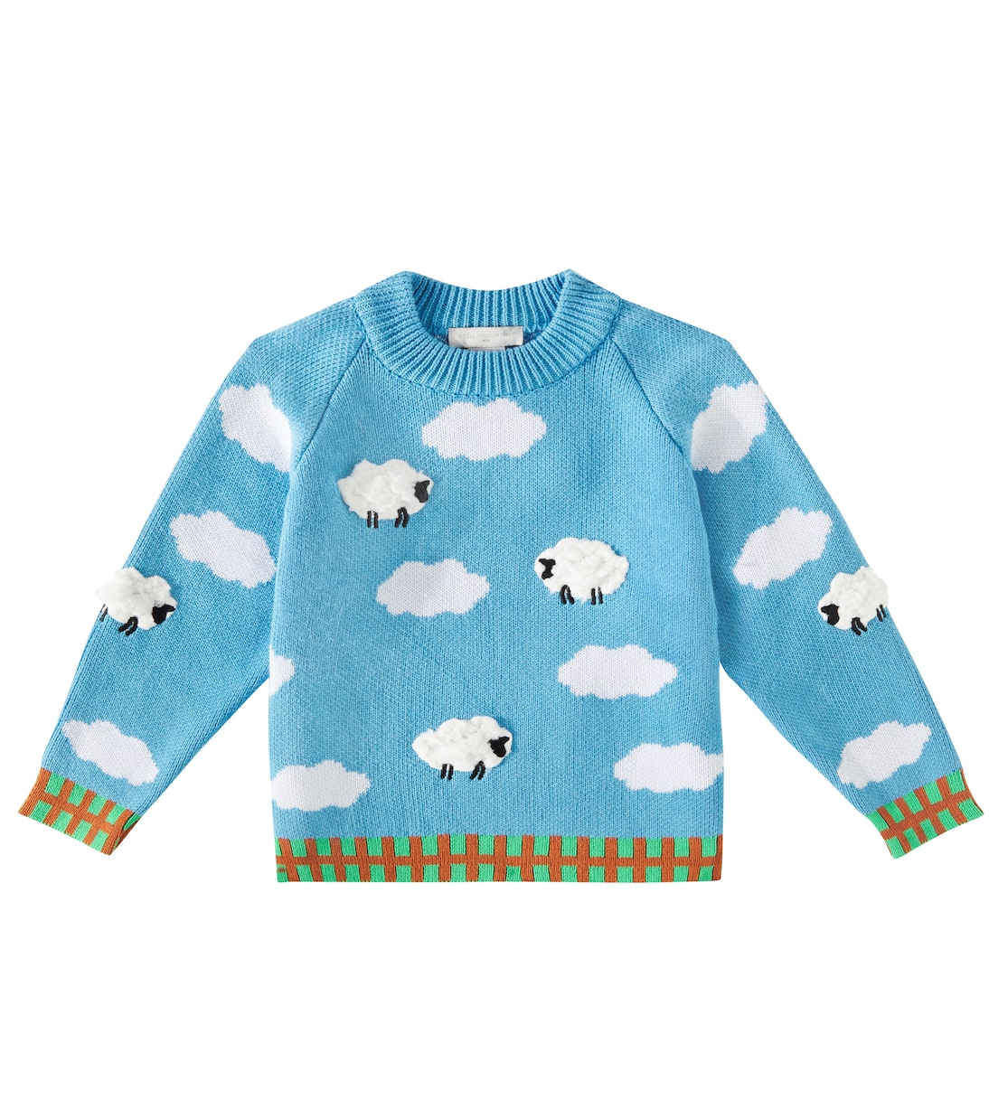

Свитер из овечьего хлопка и шерсти Stella McCartney Kids, светло-синий
