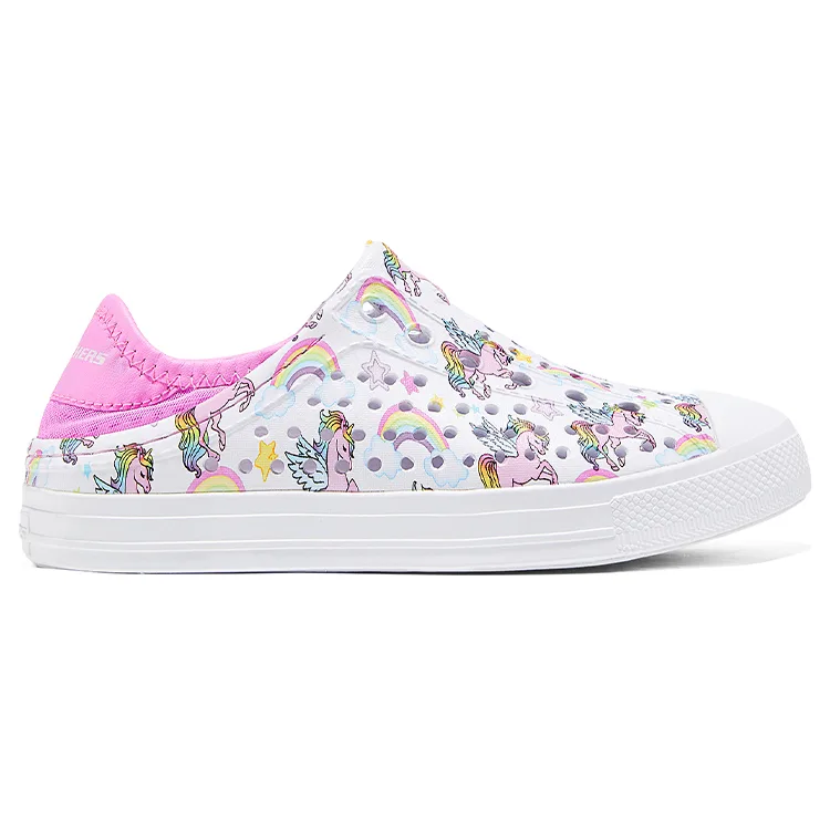 Skechers Kids Синтетическая кожаная сандалия Low top с противоскользящей, износостойкой, дышащей и быстросохнущей подошвой — фото 2