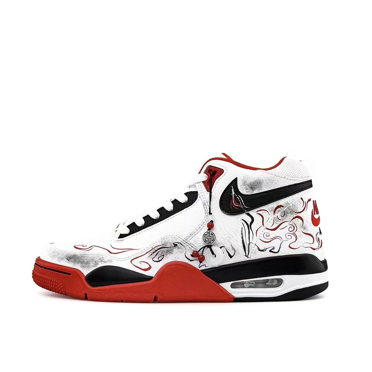Nike Кроссовки Flight Legacy Ink Cloud White Crane, специальная сумка для покупок, амортизация, устойчивость к истиранию и скольжению, мид-топ — фото 3