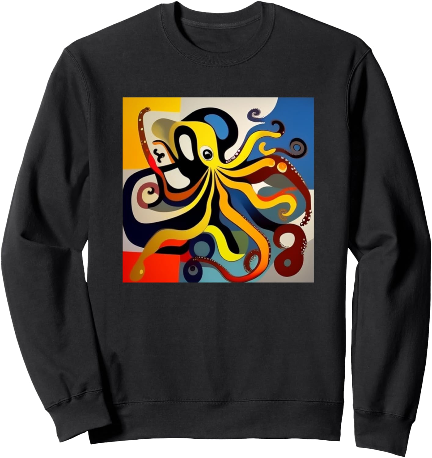 

Мотив силуэта осьминога, красочные щупальца кальмара, толстовка с изображением осьминога Octopus Squid Art Men + Women Kids Boys Girls Gift, черный