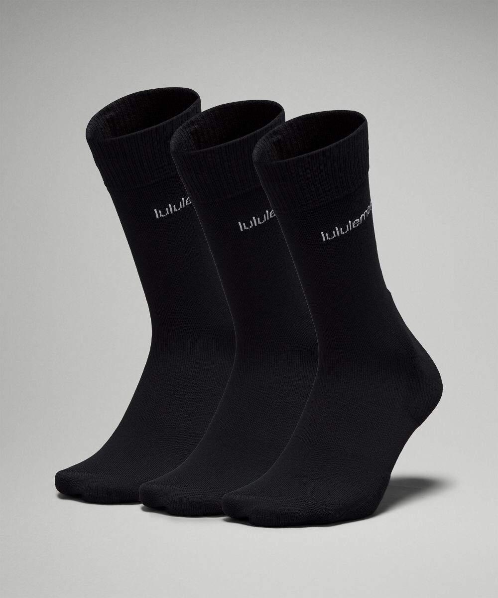 

Мужские носки с круглым вырезом Daily Stride Comfort 3 шт Lululemon, черный