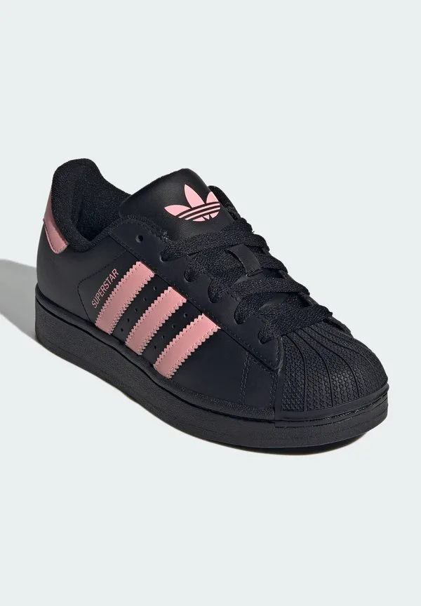 Кроссовки superstar ii унисекс Adidas Originals, Core Black/Glow Pink/Core Black — фото 2