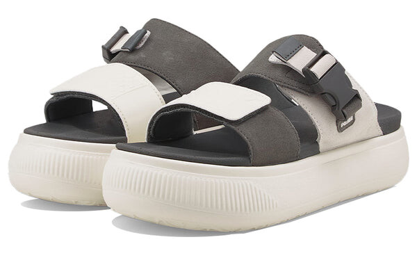 Тапочки suede mayu sandal 'marshmallow dark shadow' Puma, серый — фото 4