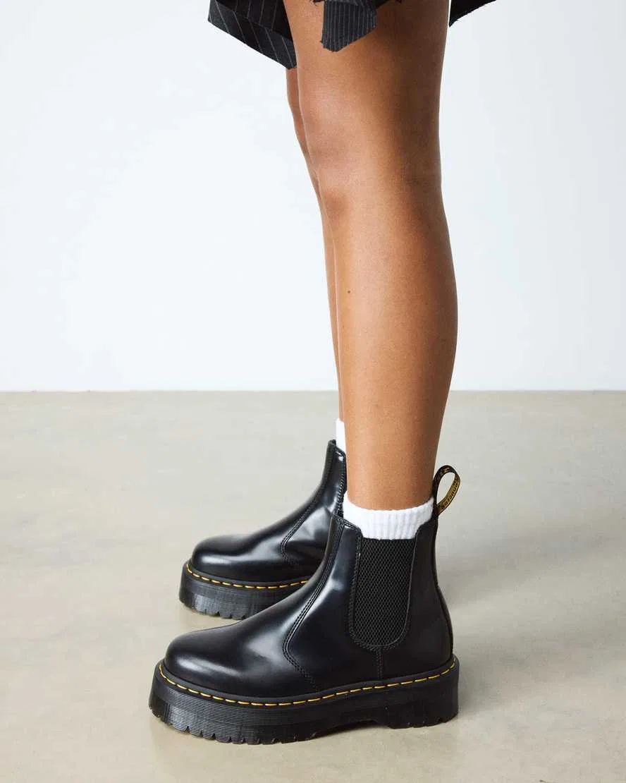 2976 Ботинки челси на платформе из гладкой кожи Dr Martens, черный — фото 2