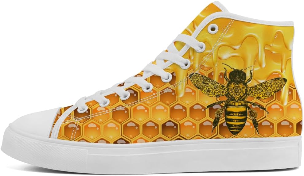 Кеды Chebing Bee высокие на шнуровке из холщовой ткани, повседневная обувь для мужчин и женщин, желтый — фото 3