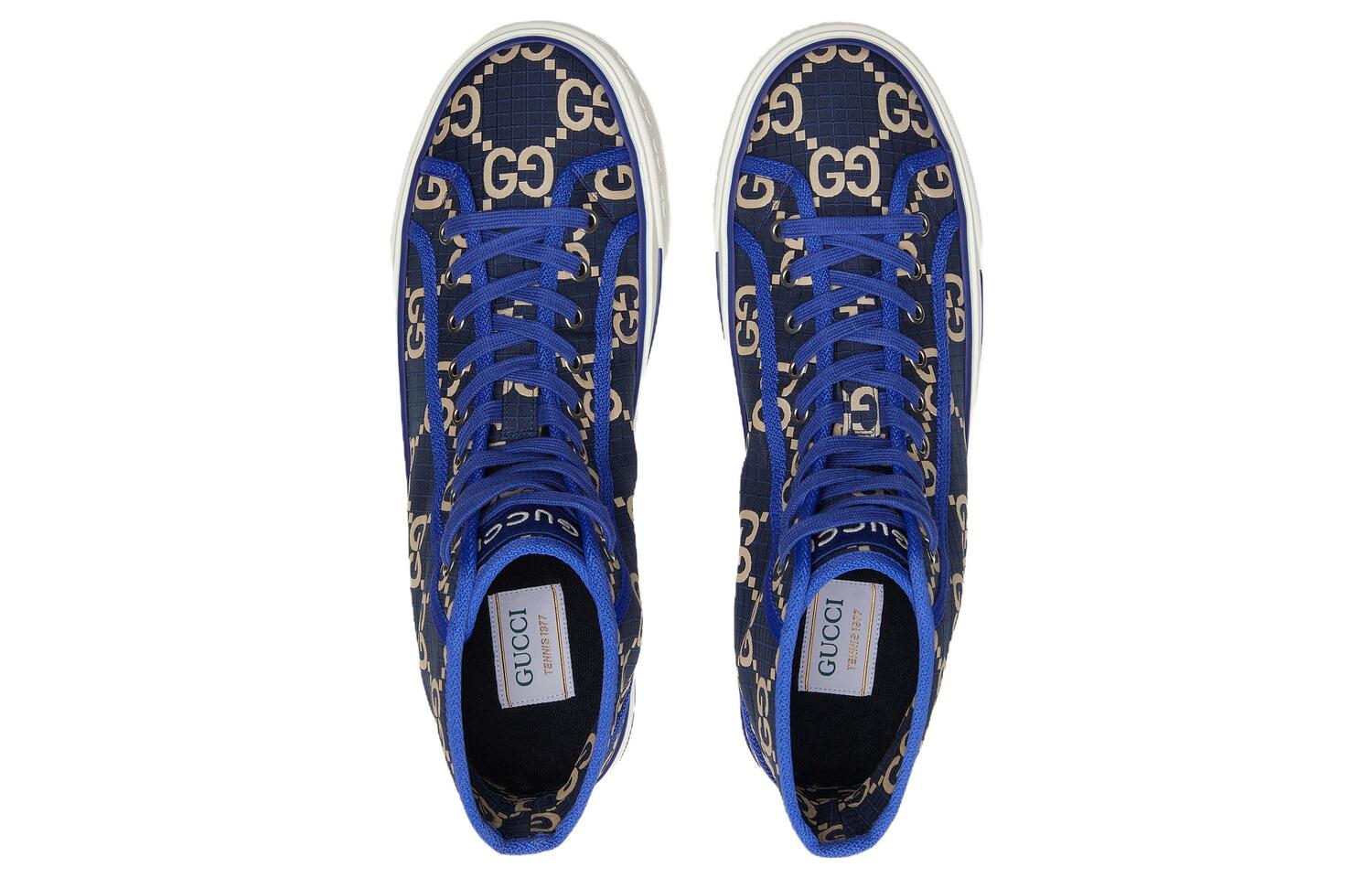 Теннисные 1977 Высокие Кроссовки для Скейтбординга Мужские Синие GUCCI — фото 4