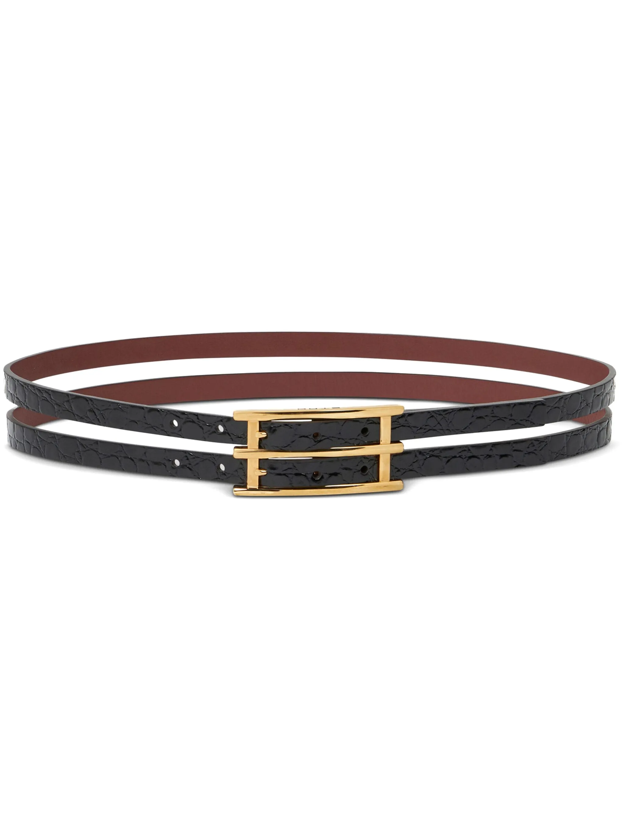 

Двусторонний ремень с двойной пряжкой Etro, черный