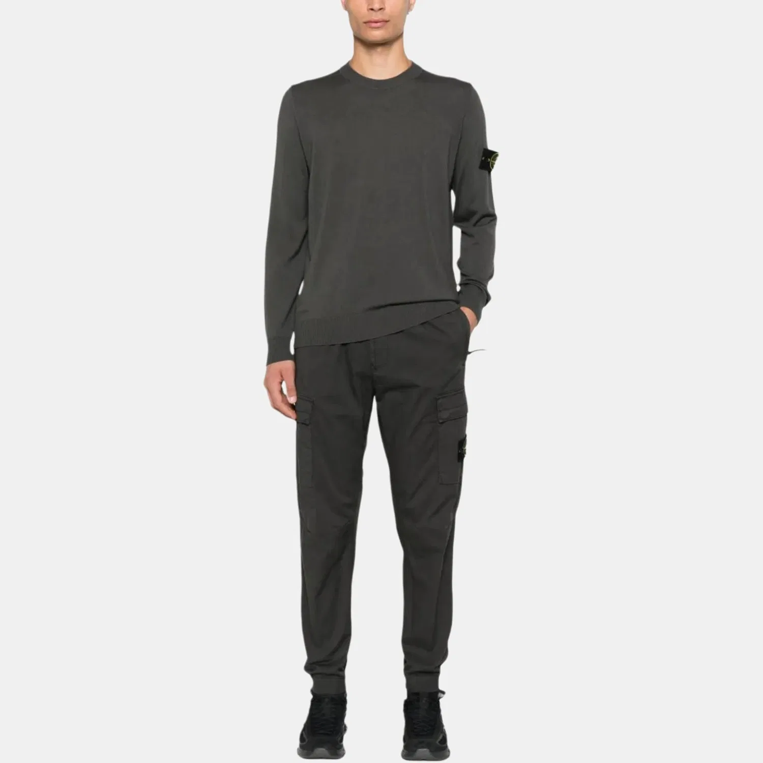 Брюки карго regular tapered fit STONE ISLAND, Black Gray — фото 2