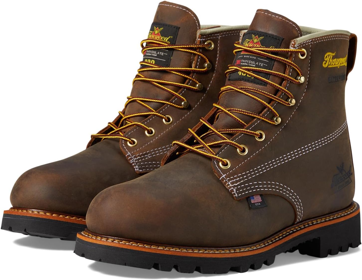 

Мужские кожаные водонепроницаемые рабочие ботинки Thorogood American Legacy 15 см с композитным супинатором, защитным носком и маслоотталкивающей подошвой, Crazy Horse