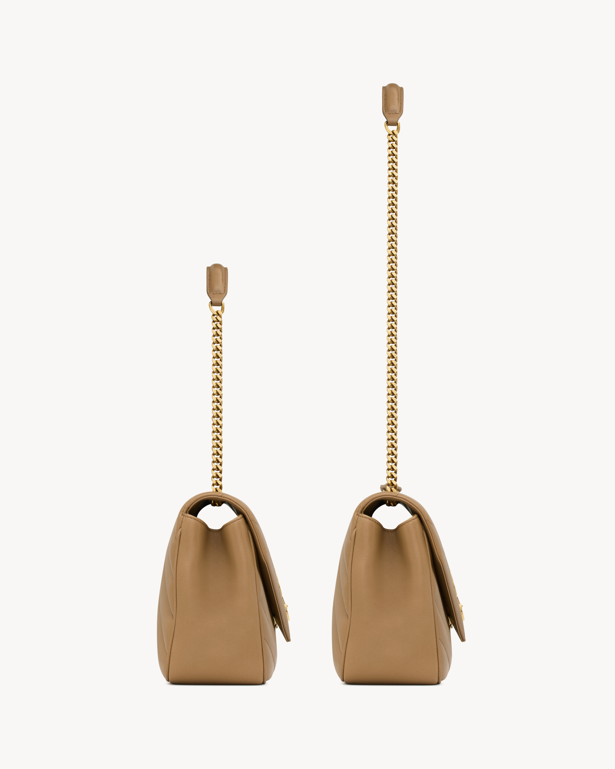 Сумка на цепочке из мягкой овечьей кожи Saint Laurent, бежевый — фото 4